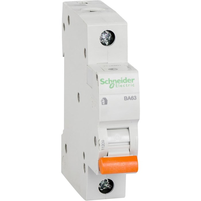 Schneider Electric Выключатель автоматический модульный 1п C 63А 4.5кА BA63 Домовой 11209 - фото 29640