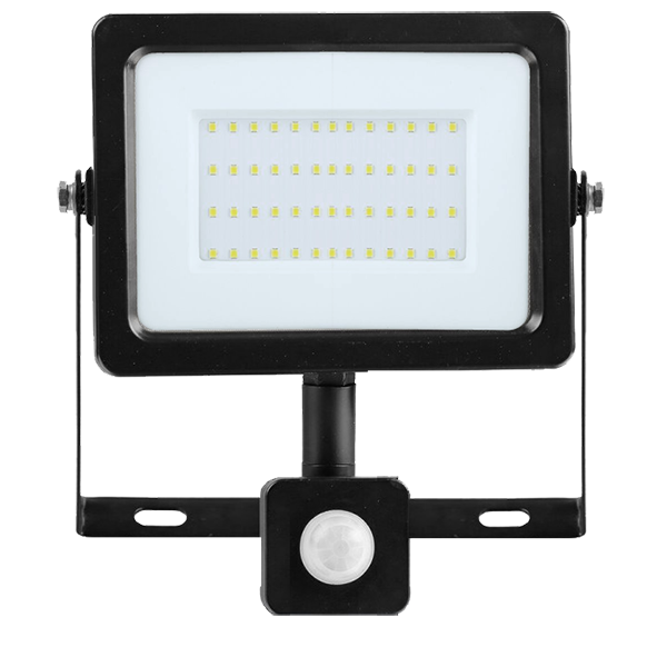 FOTON прожектор светодиодный с датчиком 10W 4200K Black FL-LED Light-PAD SENSOR AC220-240В 850lm 122x150x45мм 24105 - фото 30243