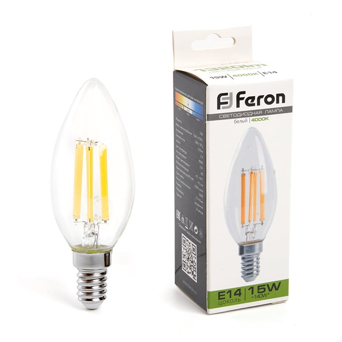 FERON Лампа светодиодная, (15W) 230V E14 4000K прозрачная, LB-717 38258 - фото 30266