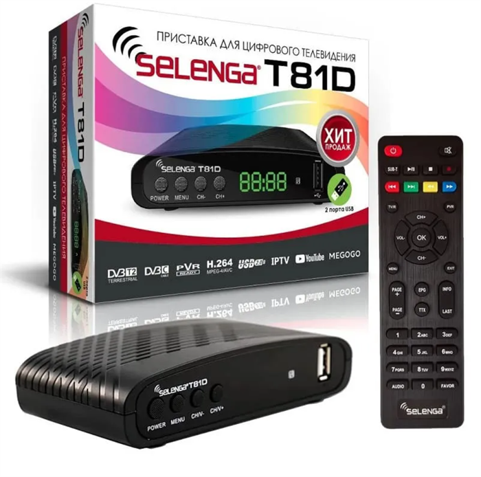 SELENGA T81D Приставка для цифрового телевидения DVB-T2 модель 3266 - фото 30997