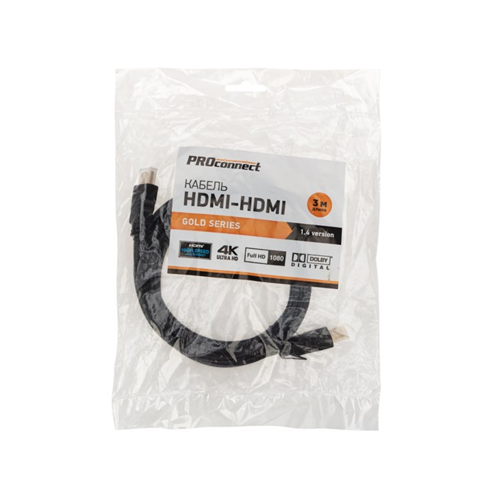 PROconnect  Кабель HDMI - HDMI 1.4, 3м Gold 17-6205-6 - фото 31090