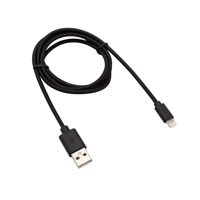 REXANT Кабель USB-Lightning 1 м черная нейлоновая оплетка 18-7055 - фото 31155