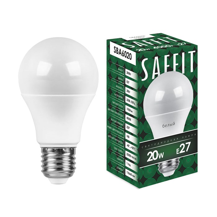 Saffit Лампа светодиодная, 20W 230V E27 4000K, SBA6020 55014 - фото 31646