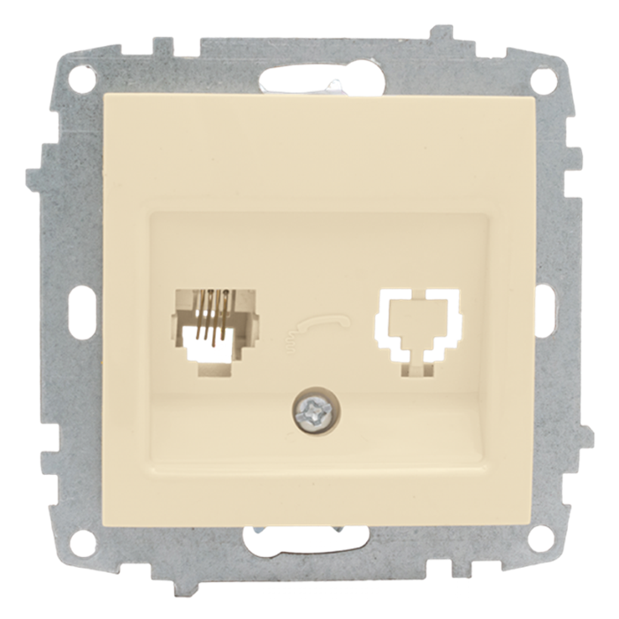 EKF Милан Розетка 1-я телефонная Бежевая emt01-034020 - фото 32361