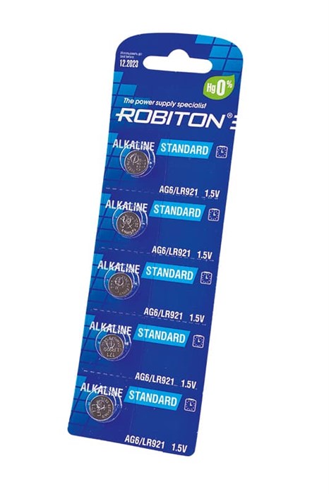 ROBITON Элемент питания STANDARD R-AG6-0-BL5 (0% Hg) AG6 LR921 370 LR69 МЦ-921 BL5 16953 - фото 34207