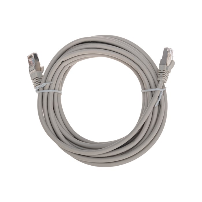 Патч-корд F/UTP, CAT 5e, RJ45-RJ45, 26AWG, LSZH, серый, 5м REXANT 02-0110-5 - фото 35275