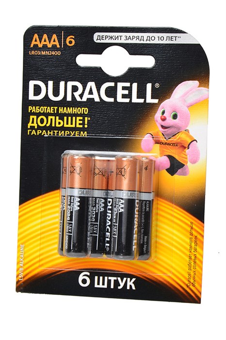 Duracell Basic Батарейки алкалиновые AAA 1.5V LR03 12644 - фото 35550