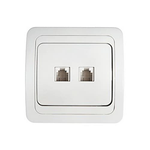 IN Home Компьютерная розетка двойная RJ-45 Classico белая 2136 018300 - фото 35767