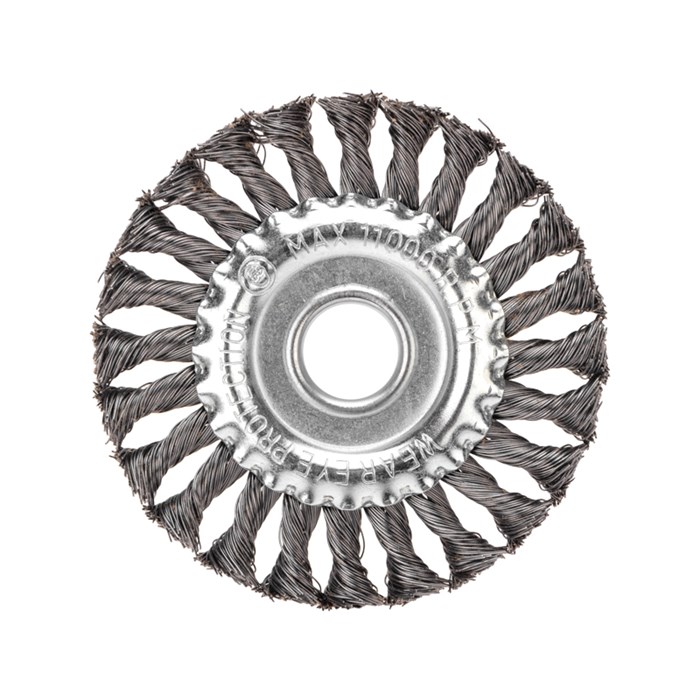 KRANZ Щетка дисковая для УШМ, крученая стальная проволока, 125мм, отв. 22,23мм KR-91-1238 - фото 35895
