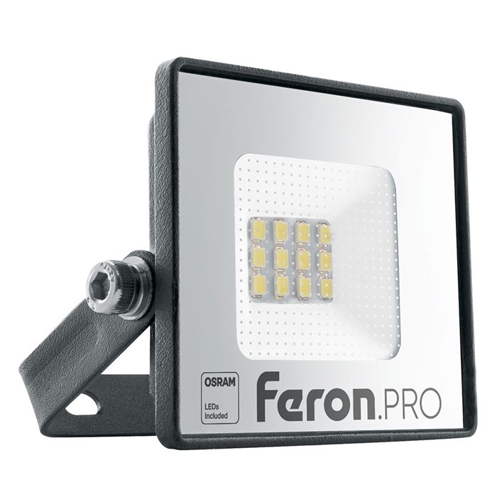 FERON прожектор 10W 6400K черный IP65 AC220-240V/50Hz LL-1000 41537 - фото 37781