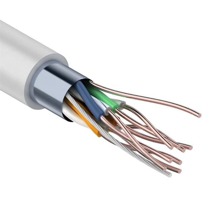 RIPO Кабель витая пара UTP 4PR, 24AWG, CCA (Алюминий, плакированный медью), CAT5e, PVC, внутренний, серый 001-112002 - фото 38006