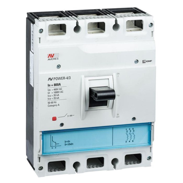 EKF AVERES Выключатель автоматический 800А 35кА AV POWER-4/3 TR mccb-43-800-TR-av - фото 38752