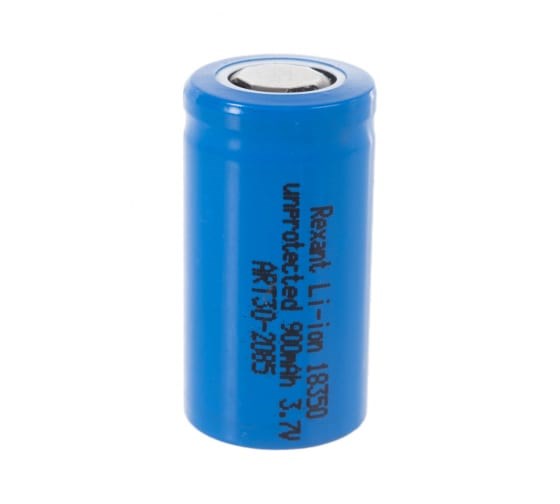 REXANT Аккумулятор Li-ion 18350 unprotected 900 mAH 3.7 В 30-2085 - фото 39616