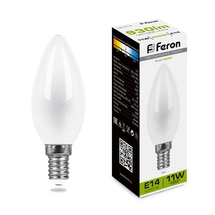 Feron Лампа светодиодная, (11W) 230V E14 4000K матовая, LB-713 38007 - фото 40633