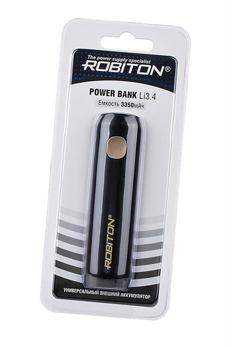 Robiton Универсальный внешний аккумулятор POWER BANK Li3.4 COSMOS (черный) 3350мАч BL1 390-483 - фото 41615