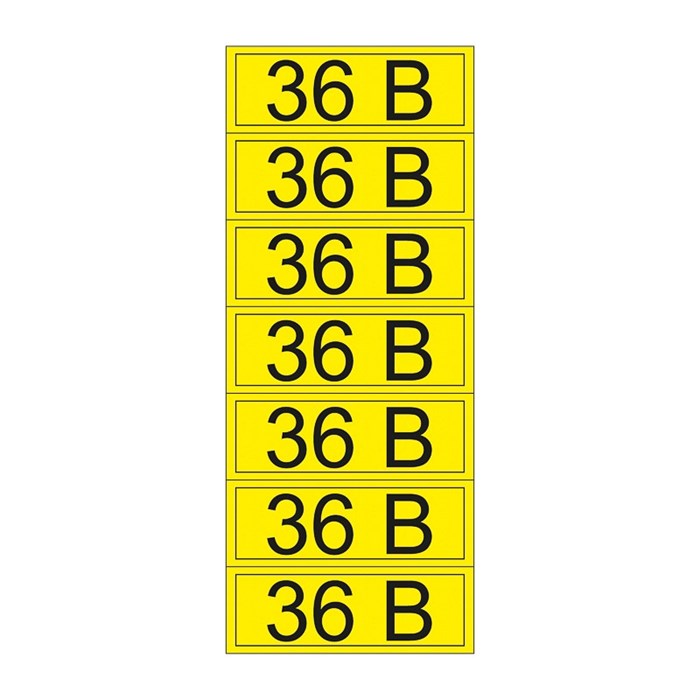 Rexant Наклейка знак электробезопасности " 36 В"10*30 мм ( 42 шт на листе) 56-0009 - фото 41815