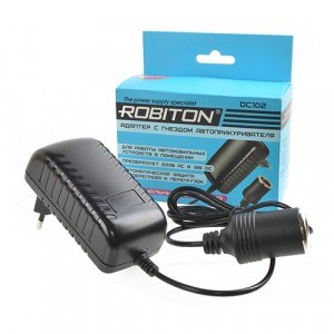 ROBITON адаптер с гнездом автоприкуривателя DC102 AC/DC 220V - 12V (4A) шнур 1.2м 16184 16184 - фото 42495