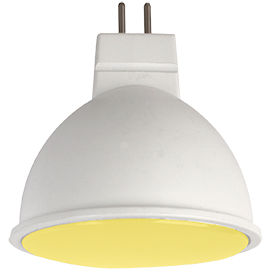 Ecola M2TY70ELC Лампа светодиодная MR16   LED color  7,0W  220V GU5.3 Yellow Желтый матовое стекло M2TY70ELC - фото 42622