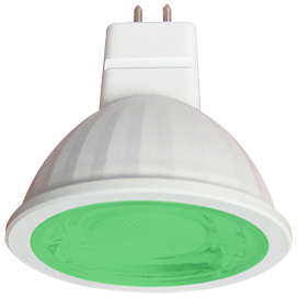 Ecola Лампа светодиодная MR16 LED color  9,0W  220V GU5.3 Green Зеленый (насыщенный цвет M2CG90ELT - фото 42797