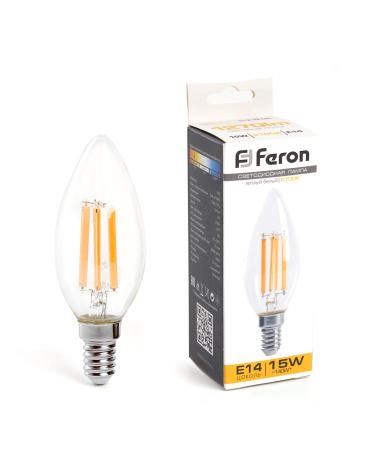 Feron Лампа светодиодная, (15W) 230V E14 2700K прозрачная, LB-717 38256 - фото 43799