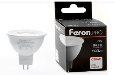 Feron.PRO Лампа светодиодная с линзой 38 градусов LB-1607 G5.3 MR16 7W 6400K OSRAM LED 38181 - фото 43858