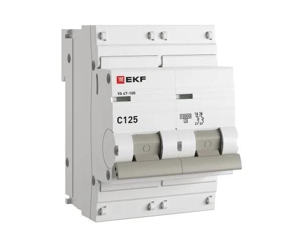 EKF PROxima Автоматический выключатель 2P 125А (C) 10kA ВА 47-100 mcb47100-2-125C-pro - фото 45591