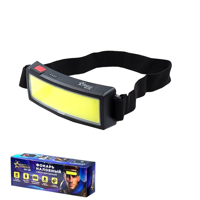 Налобный фонарь АКБ RE-SL-11 фара-полоска 40 COB LED usb-зарядка RE-SL-11 - фото 45712