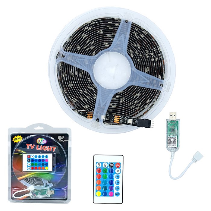 Набор-RGB-USB-Bluetooth светодиодная лента 5 м Пульт Управление телефоном SP-04185 - фото 45743