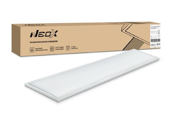 NEOX Панель светодиодная универсальная ДВО-01 3640-ПРИЗМА 36Вт 4000K 1195x180мм 4690612042701 - фото 45972