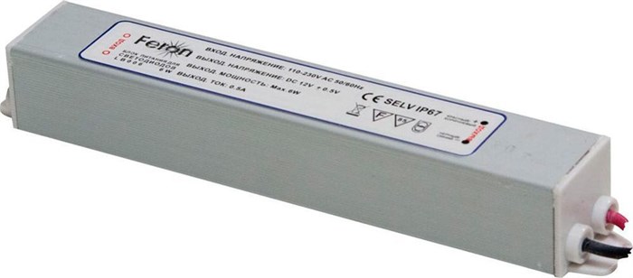 Feron Трансформатор электронный для светодиодной ленты 6W 12V IP67 (драйвер), LB006 21479 - фото 46092