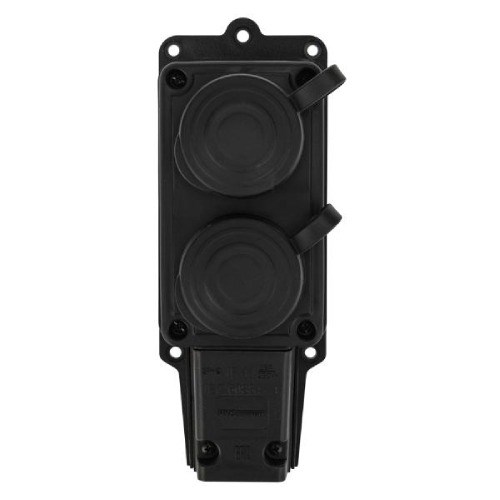 DYNEL Розетка (колодка) двухместная каучук 2P+PE 230V 16А IP54 DY-01-01-007 - фото 46449