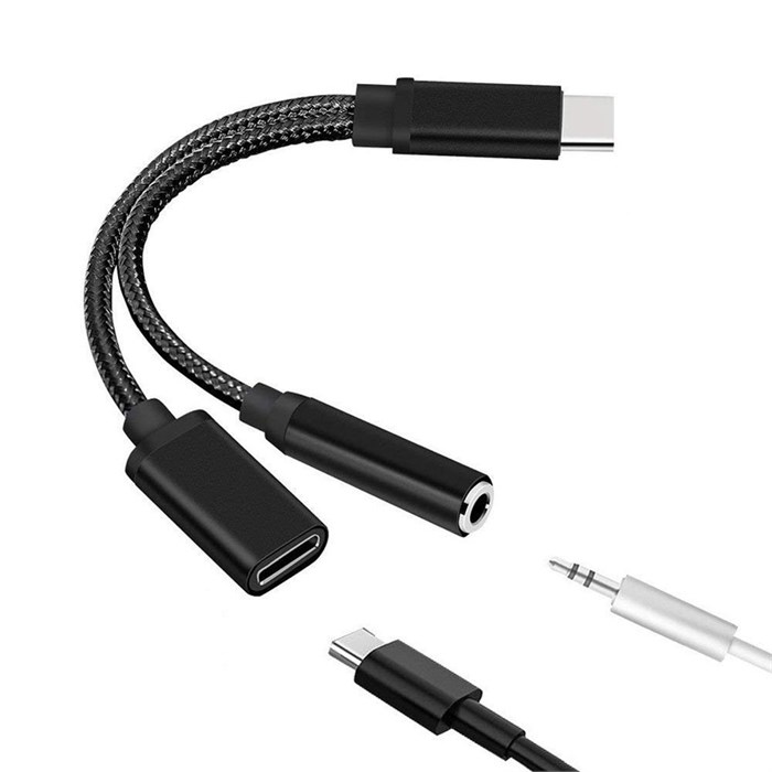 Переходник с USB Tape-C на USB Tape-C и AUX CM30103 - фото 46491