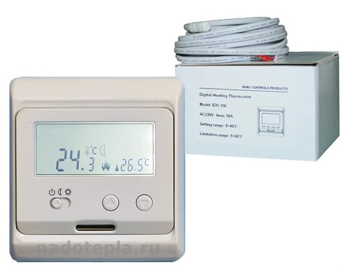 Digital Heating Thermostat  E31.116 16A 230V E31.116 - фото 46649