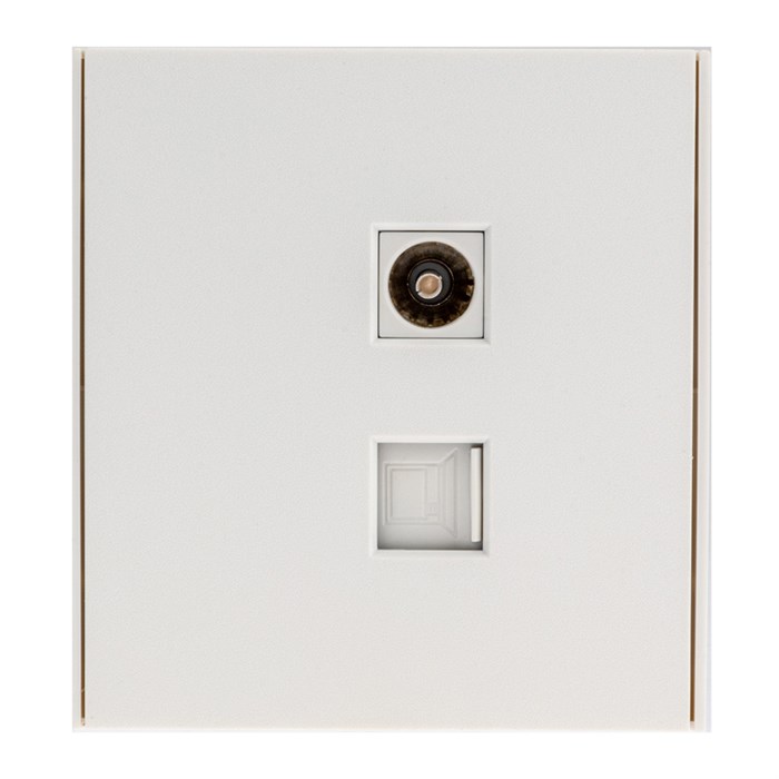 KRANZ Розетка STRONG компьютерная RJ45 кат6 + TV с/у жемчуг KR-78-0722-4 - фото 46779