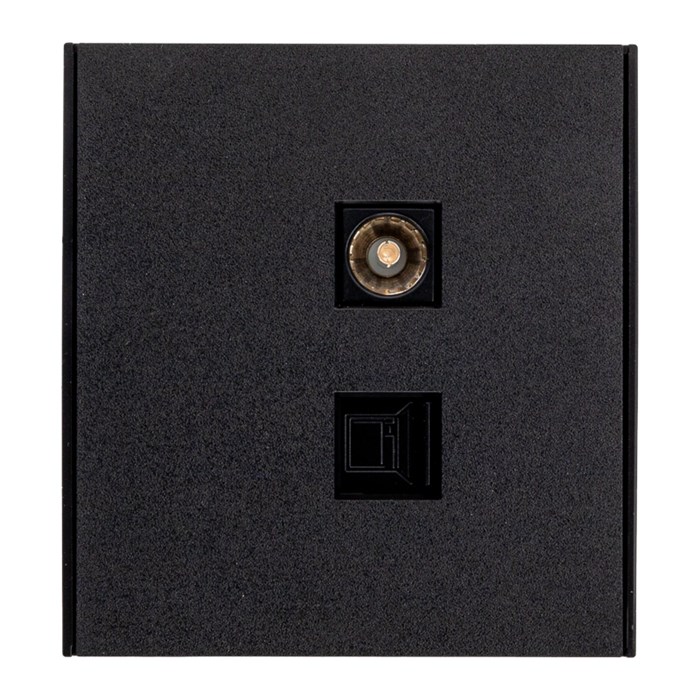 KRANZ Розетка STRONG компьютерная RJ45 кат6 + TV с/у антрацит KR-78-0722-5 - фото 46780