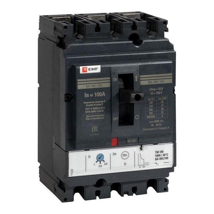 EKF PROxima Выключатель автоматический ВА-99C (Compact NS) 100/100А 3P 36кА mccb99C-100-100 - фото 47086