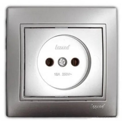 LEZARD Mira розетка 1-м СП 16А IP20 б/з со вставкой керамика серебро 701-1010-121 - фото 47164