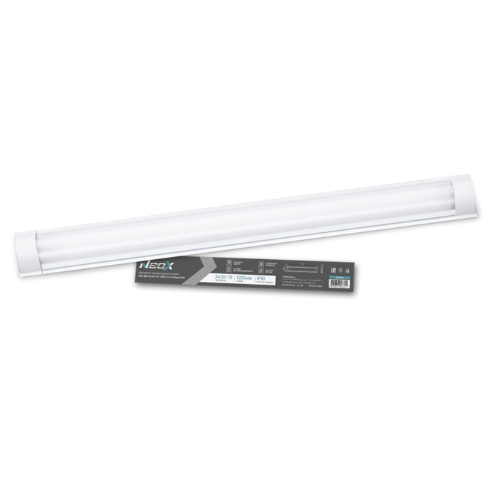 NEOX Светильник под светодиодную лампу SPO-405 2xLED-Т8-1200 G13 1200мм IP40 4690612053301 - фото 47245