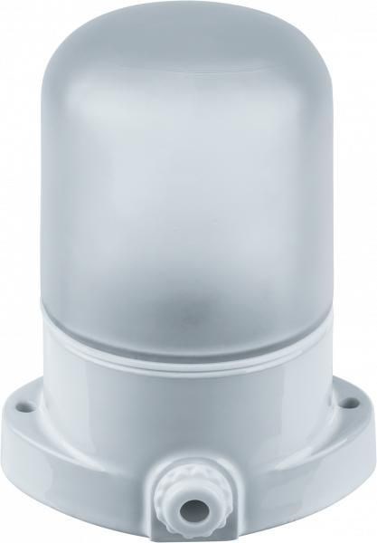 ЛИДЕР Светильник настенный прямой для сауны Е27 230V IP54 (125C max) белый КС-002 - фото 47300