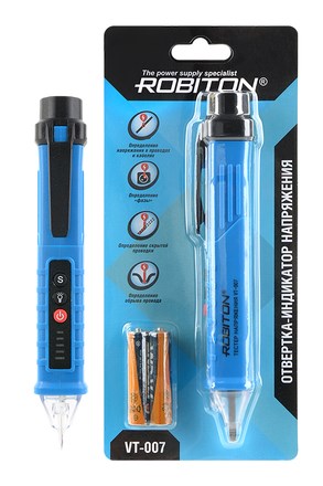 ROBITON Инструмент VT-007 отвертка индикаторная многофункциональная BL1 17162 - фото 47411