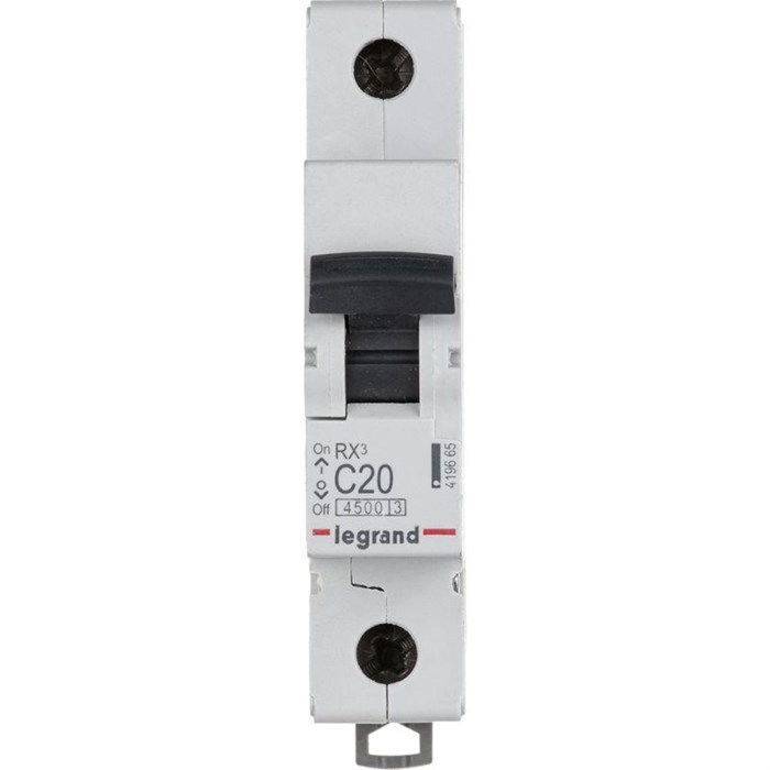 Legrand Выключатель автоматический модульный 1п C 20А 4.5кА RX3 419665 - фото 47501