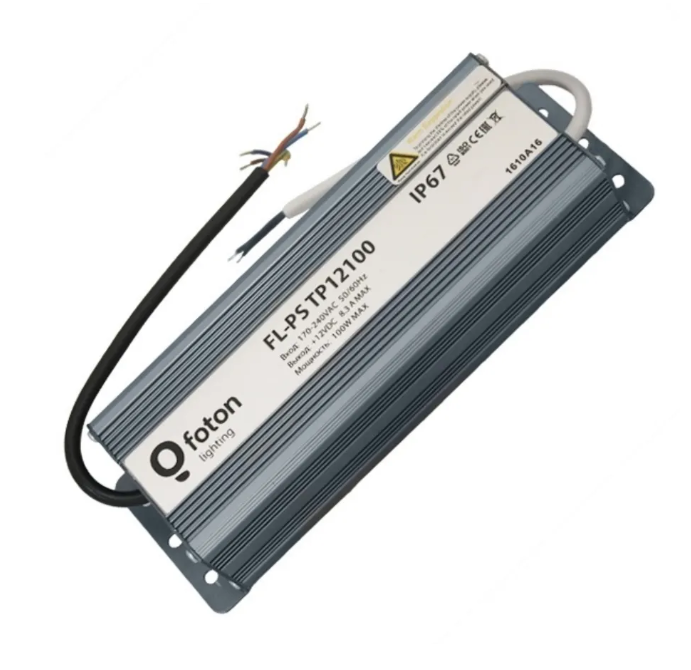Блок питания FL-PS TP12100 100W 12V IP67 для светодидной ленты 210х70х45мм 1130г 28070 - фото 47521