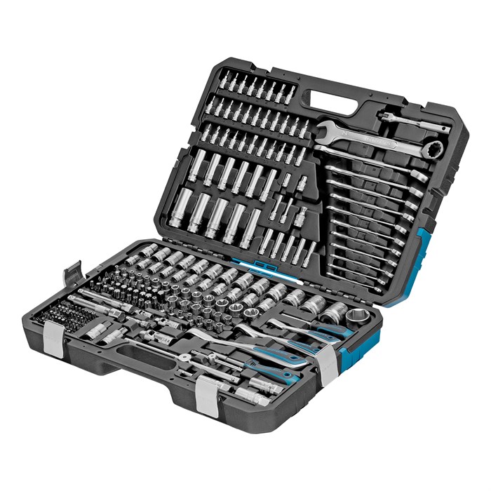 Gross Набор инструментов, 1/2", 3/8", 1/4", CrV, 120 зубьев, 216 предметов 14157