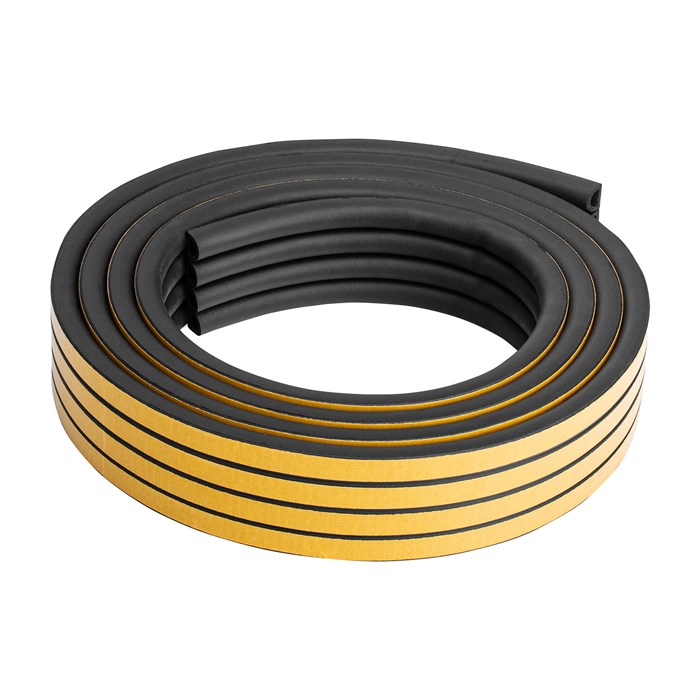 Сибртех Уплотнитель резиновый 14х12 мм для широких щелей, 12 м, профиль "D", черный 88926