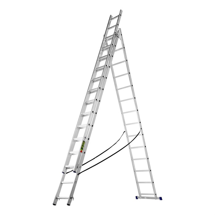 Сибртех Лестница, 3 х 14 ступеней, алюминиевая, трехсекционная, Россия 97824