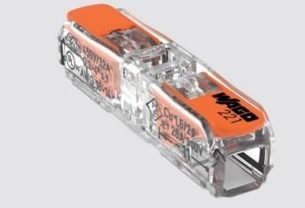 WAGO Соединитель с рычагом для сращивания прозрачный/оранжевые рычаги до 4 мм2 221-2411