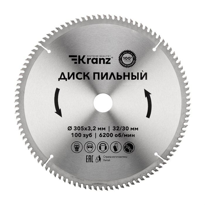 KRANZ Диск пильный 305 мм х 100 зуб х 32/30 мм KR-92-0136