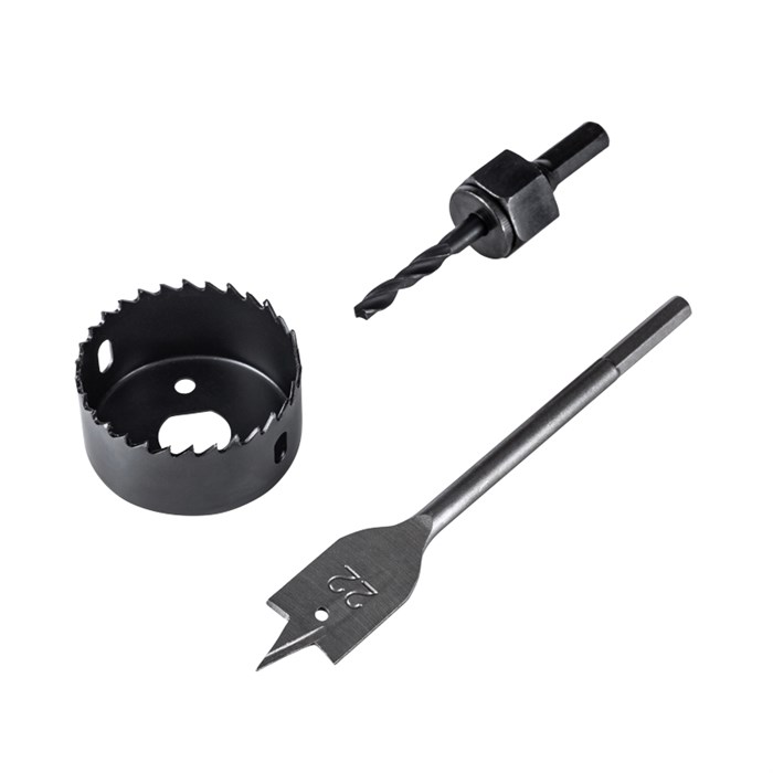 KRANZ Набор для установки врезных замков, 22 мм/54 мм (перовое сверло/кольцевая пила) KR-92-0263