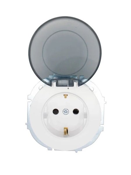 Lezard OSEN Розетка с/з с крышкой ПБТ белая IP44 743-0288-123BIPCH