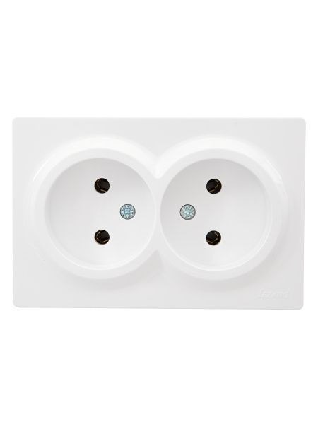 Lezard LETO Розетка двойная б/з закрытый корпус ПБТ белый 752-0200-128B